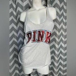 PINK VICTORIAS SECRET USA flag tank top